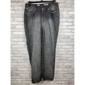 Project Womens Straight Leg Black Jeans Size 20 Rhinestone Accents